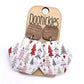 Whimsical Winter Trees - Christmas Earrings - Leather & Walnut Wood - Made in the USA | oak7west.com