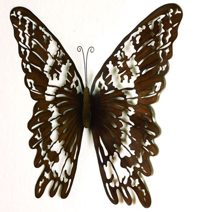 Butterfly Wall Accent Iron Cut Out with Hinged Wings | Butterfly Metal Wall Art (41"H) | nature inspired wall decor | oak7west.com