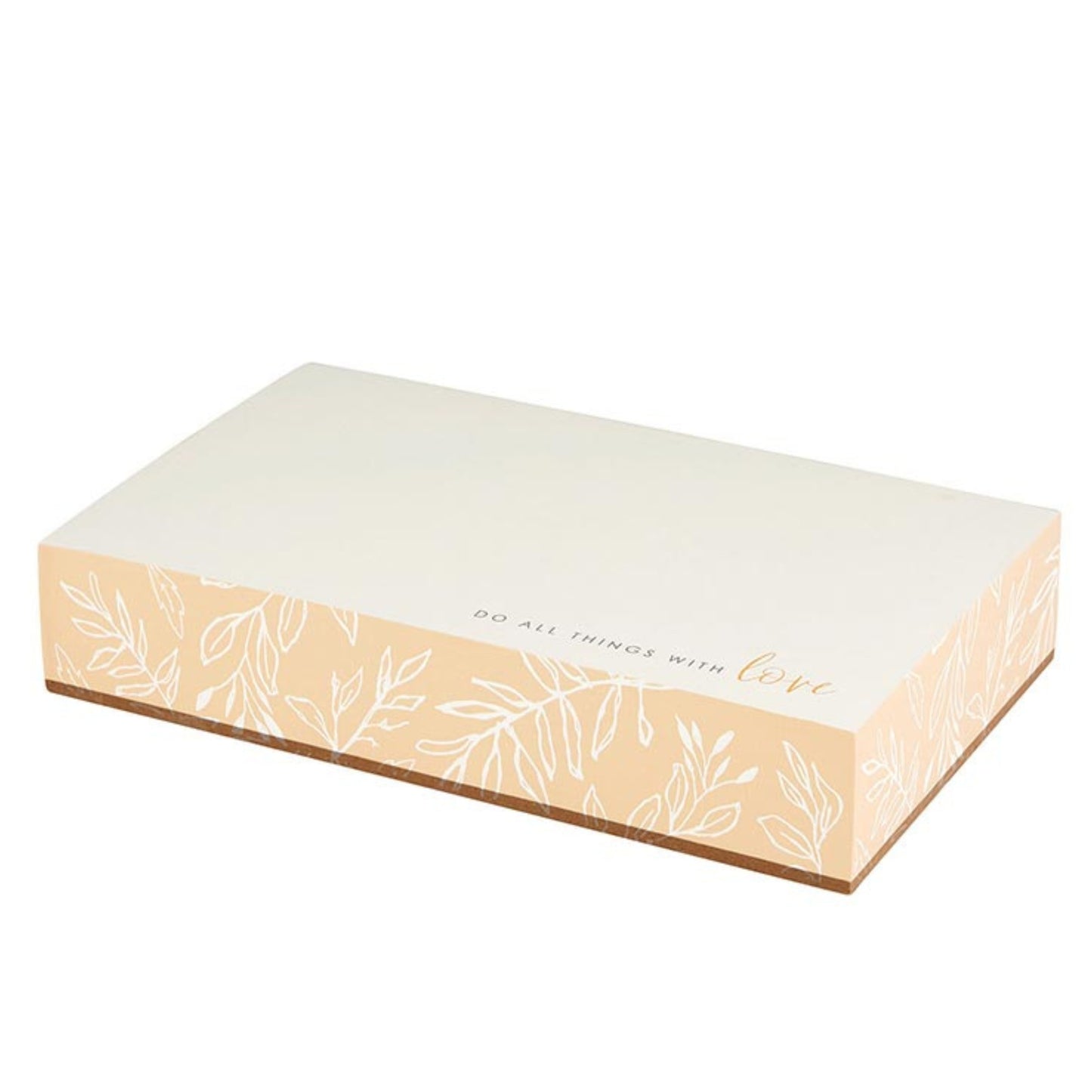 Paper Block Notepad - Do All Things In Love | Premium Paper Large Notepad with Peach and White Art Design | oak7west.com