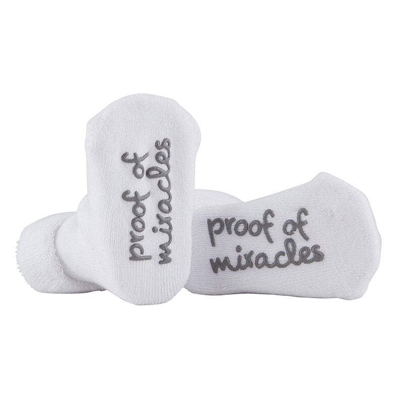 Proof of Miracles White Baby Socks (3-12 months) | oak7west.com