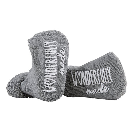 Wonderfully Made Grey Baby Socks (3-12 months) | oak7west.com