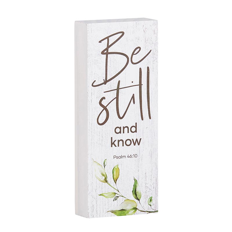 Be Still and Know (Psalm 46:10) - Inspirational Wood Message Block | oak7west.com