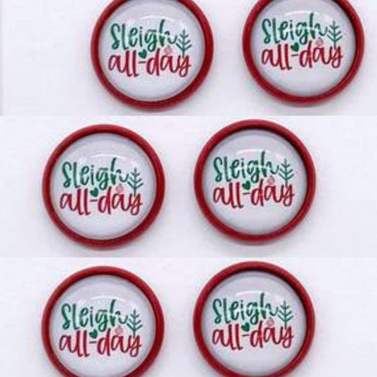 Christmas Earrings - Sleigh all day button style Holiday Stud Earrings | oak7west.com