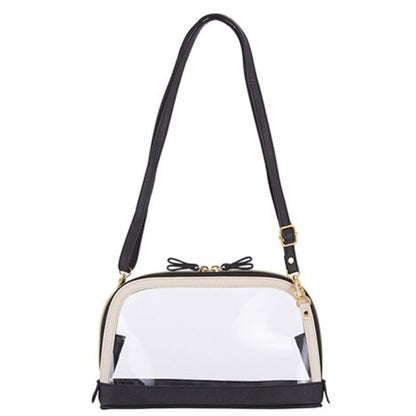 Clear Stadium Bag - Clear Purse with Strap and Bow - Clear Compliant Bag (2 options) | Be venue compliant in style with a clear purse | Ivory & Black Purse Shown | oak7west.com