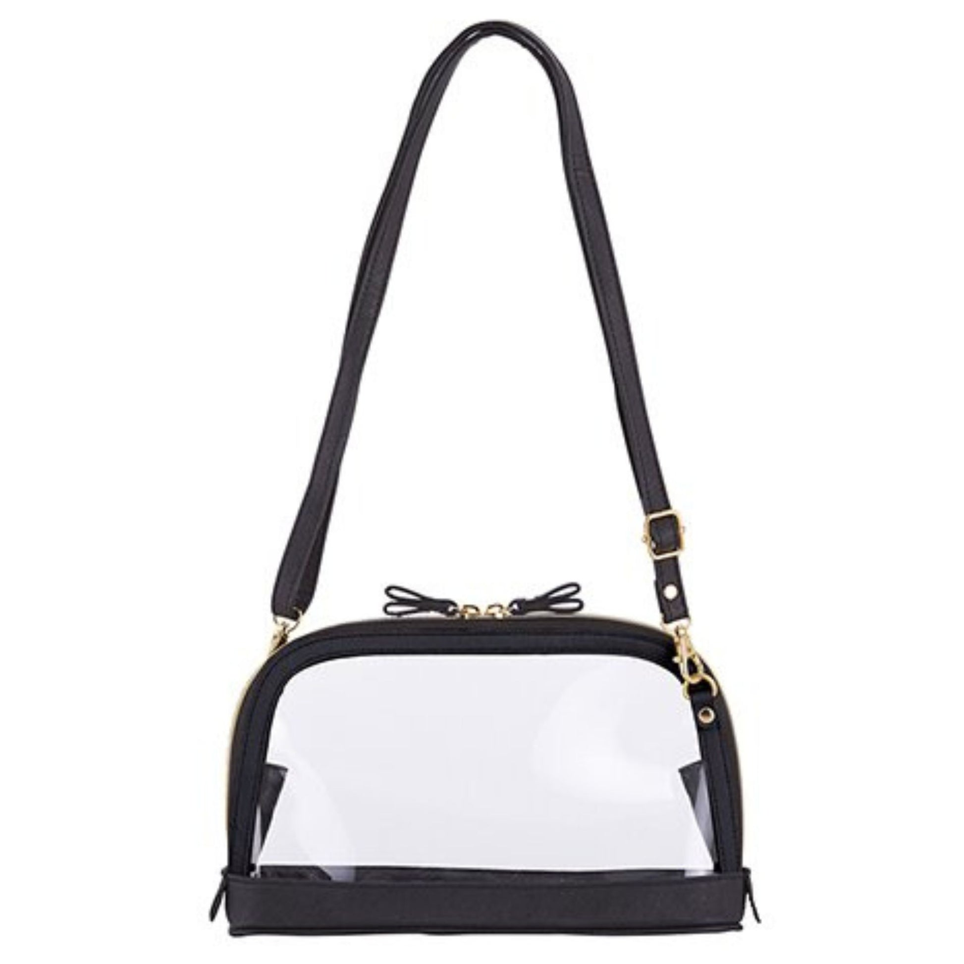 Clear Stadium Bag - Clear Purse with Strap and Bow - Clear Compliant Bag (2 options) | Be venue compliant in style with a clear purse | Black on Black Purse Shown | oak7west.com