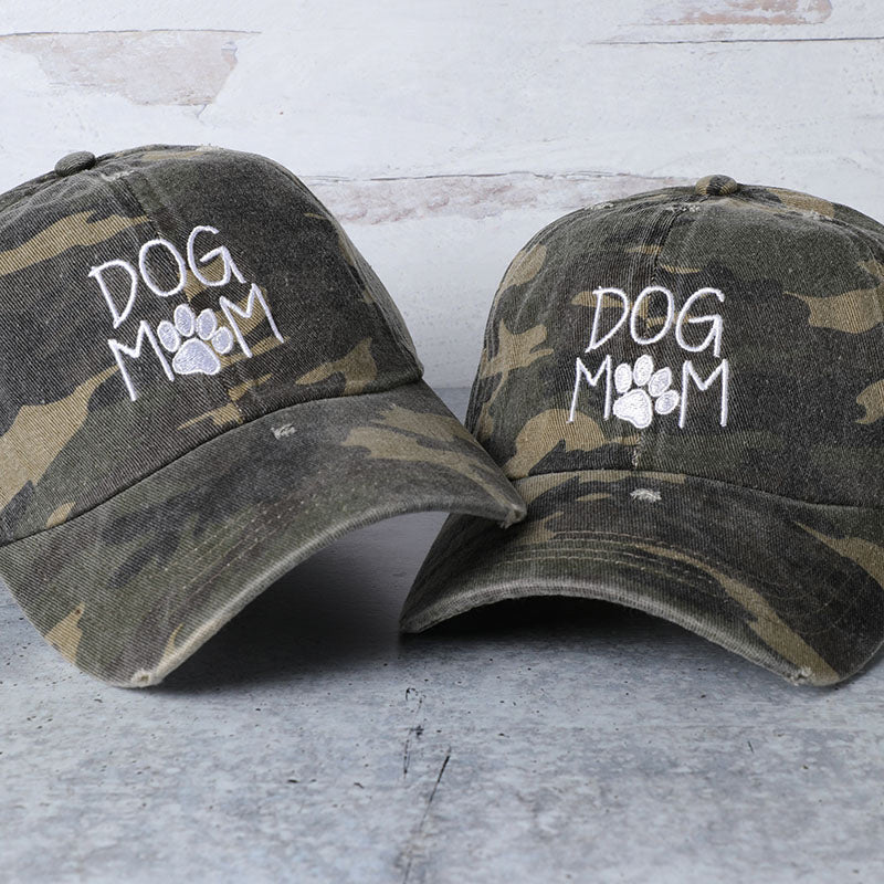 Dog Mom Embroidered Baseball Hat - Camo | oak7west.com