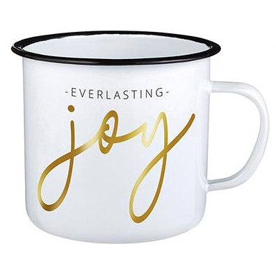 Enamel Campfire Style Christmas Mugs - Set of 4 | Everlasting Joy | oak7west.com