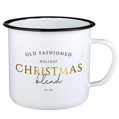 Enamel Campfire Style Christmas Mug - Old Fashioned Holiday Christmas Blend | oak7west.com