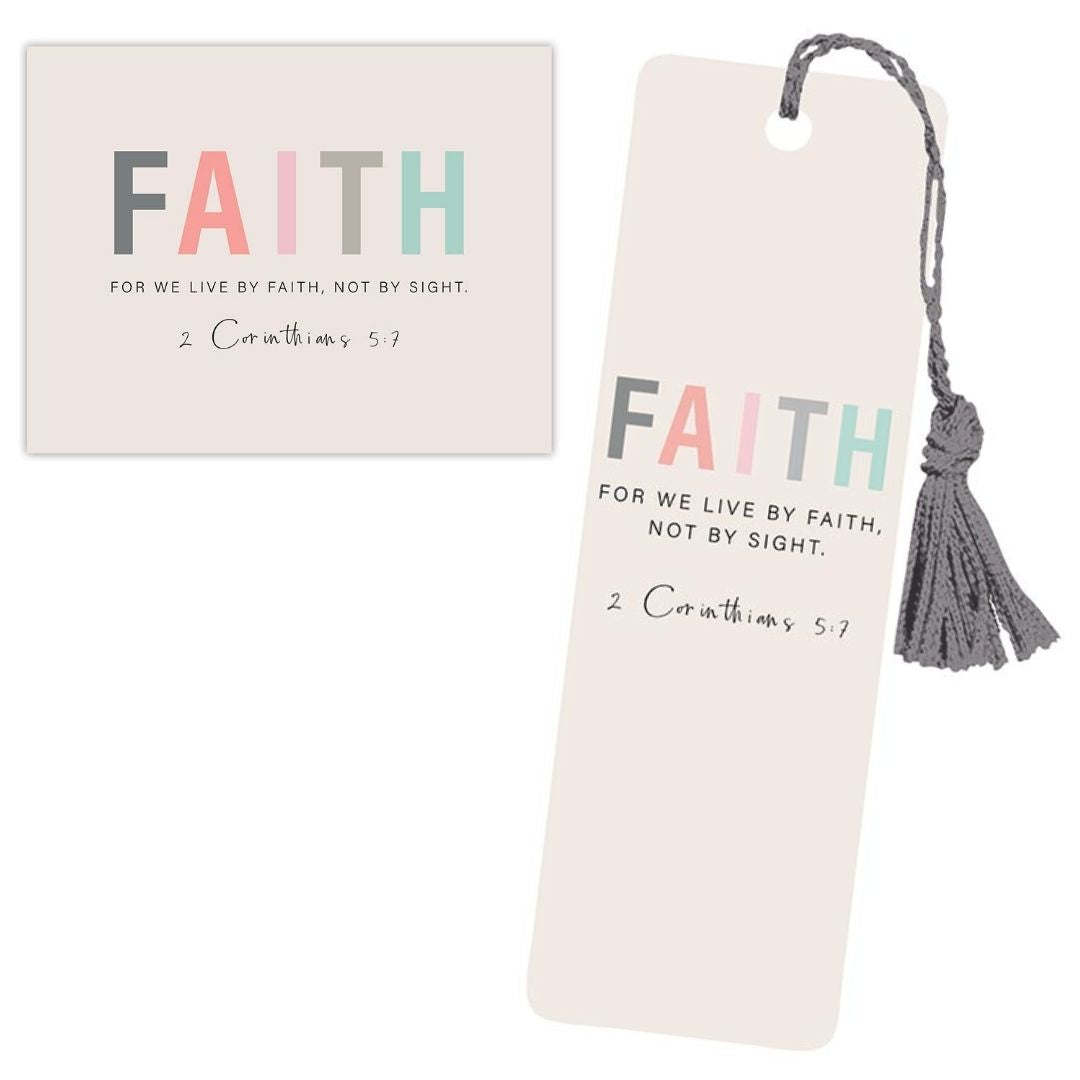 FAITH - Inspirational Magnet & Bookmark Set | For We Live By Faith, Not By Sight - 2 Corinthians 5:7 | oak7west.com