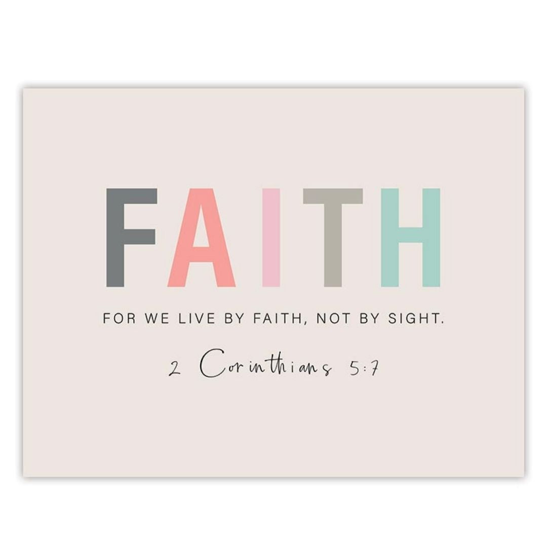 FAITH - Inspirational Magnet & Bookmark Set | Magnet Shown | For We Live By Faith, Not By Sight - 2 Corinthians 5:7 | oak7west.com