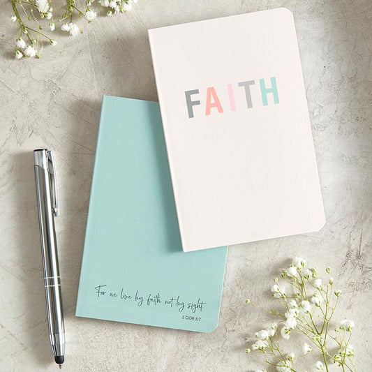 Faith Notepads - set of 2 | For we live by faith not by sight, 2 Corinthians 5:7 | oak7west.com