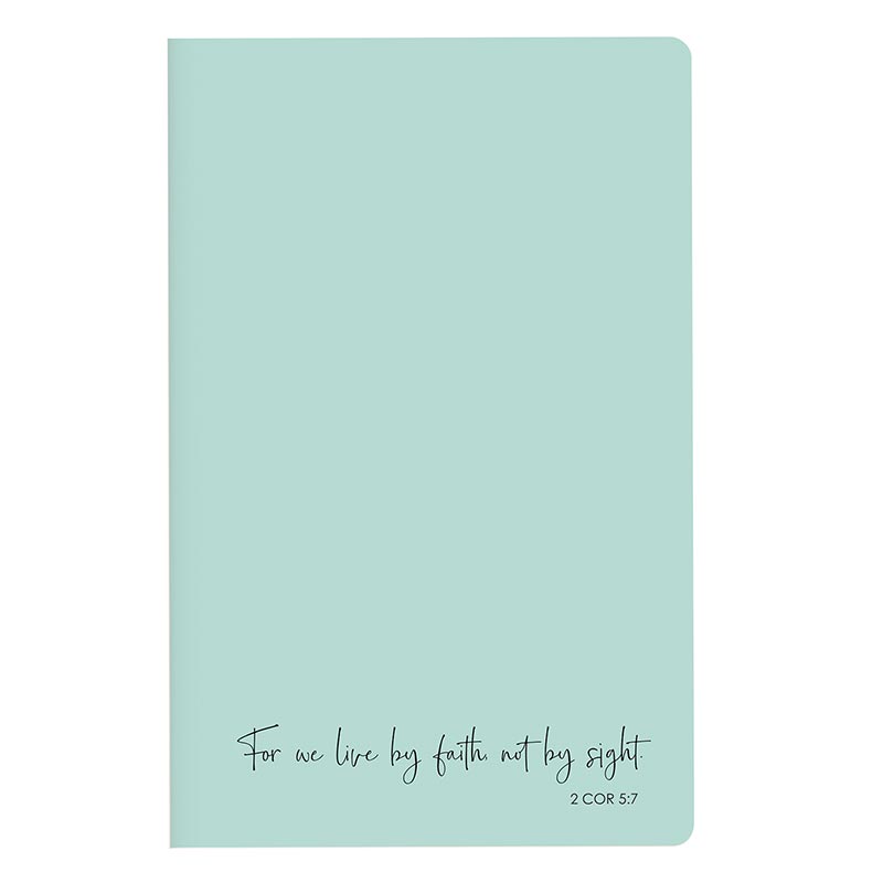 Faith Notepads - set of 2 | For we live by faith not by sight, 2 Corinthians 5:7 | Green Notepad shown | oak7west.com