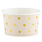 Fun Party Treat Cups - Gold Polka Dot Food Grade Paper Bowls (16 pack) | Perfect for birthday party treats, bridal shower snacks, the baby shower candy bar, or for that ice cream bar at you wedding reception | oak7west.com