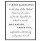Patriotic Word Art - Pledge of Allegiance (8x10 print) | The Pledge of Allegiance Word Art Reads... I PLEDGE ALLEGIANCE to the flag of the United States of America and to the Republic for which it stands, ONE NATION, UNDER GOD, indivisible, with liberty and justice for all. | Shown in Black and White with Black Border | oak7west.com
