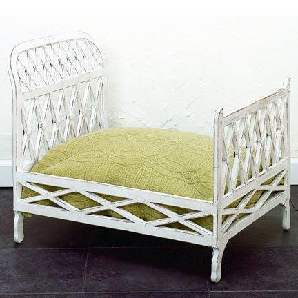 Iron Dog Bed - Antique White Iron Reproduction Pet Bed / Doll Bed | oak7west.com