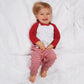 Red and White Baseball T-Shirt (6-12 months) | mix and match with red and white striped pull on pants | oak7west.com