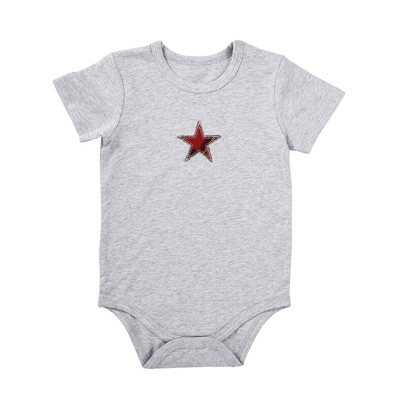 Grey Snap-Shirt with Plaid Star (6-12 months) | mix and match | oak7west.com