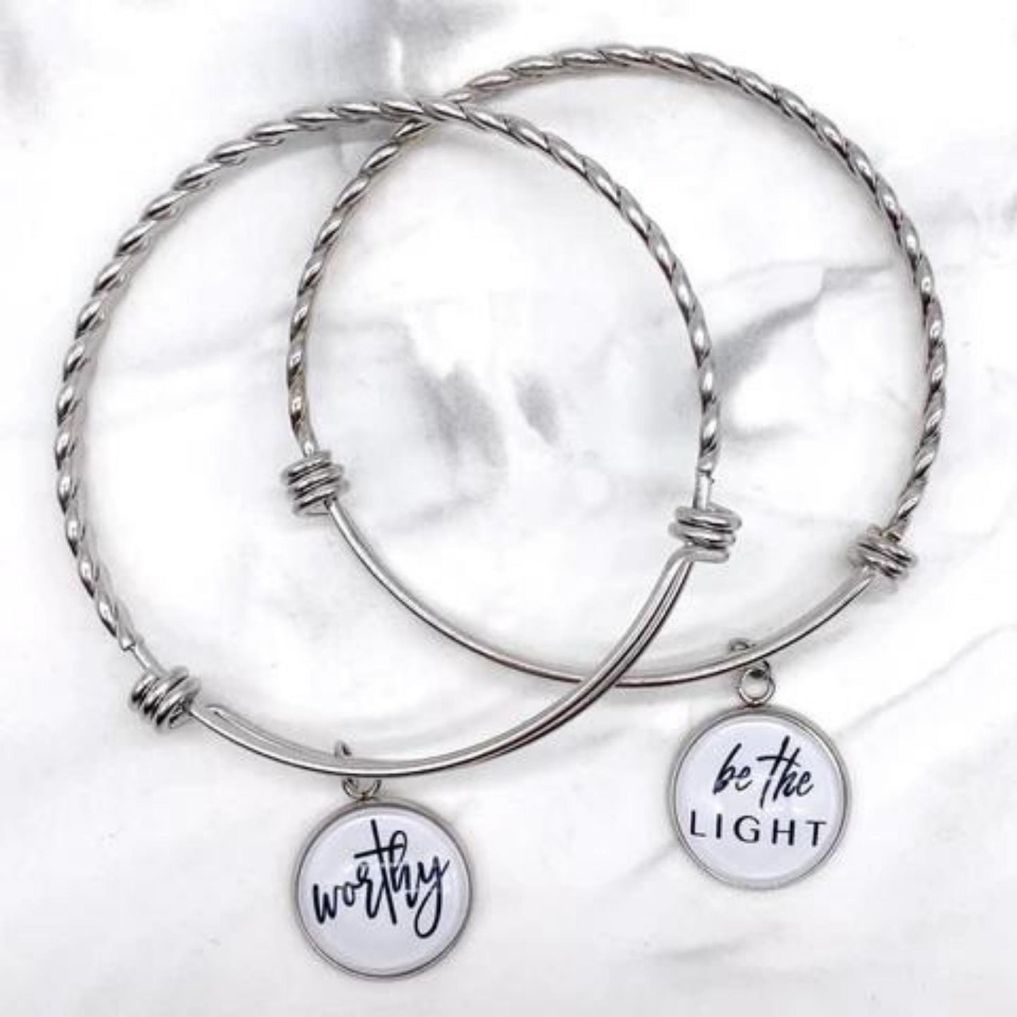 Inspirational Stainless Steel Bracelet Collection - Choose from Worthy or Be the Light | oak7west.com