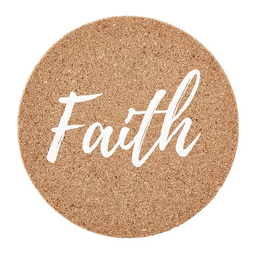 Faith, Hope, Love, Grace - Inspirational Cork Coaster Set of 4 - Faith Coaster Shown | oak7west.com