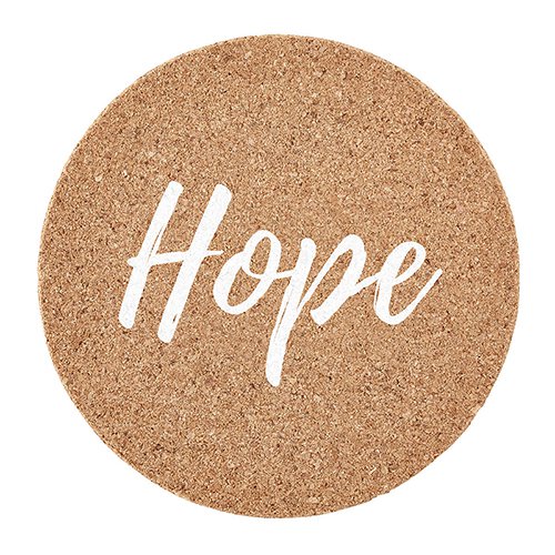 Faith, Hope, Love, Grace - Inspirational Cork Coaster Set of 4 - Hope Coaster Shown | oak7west.com