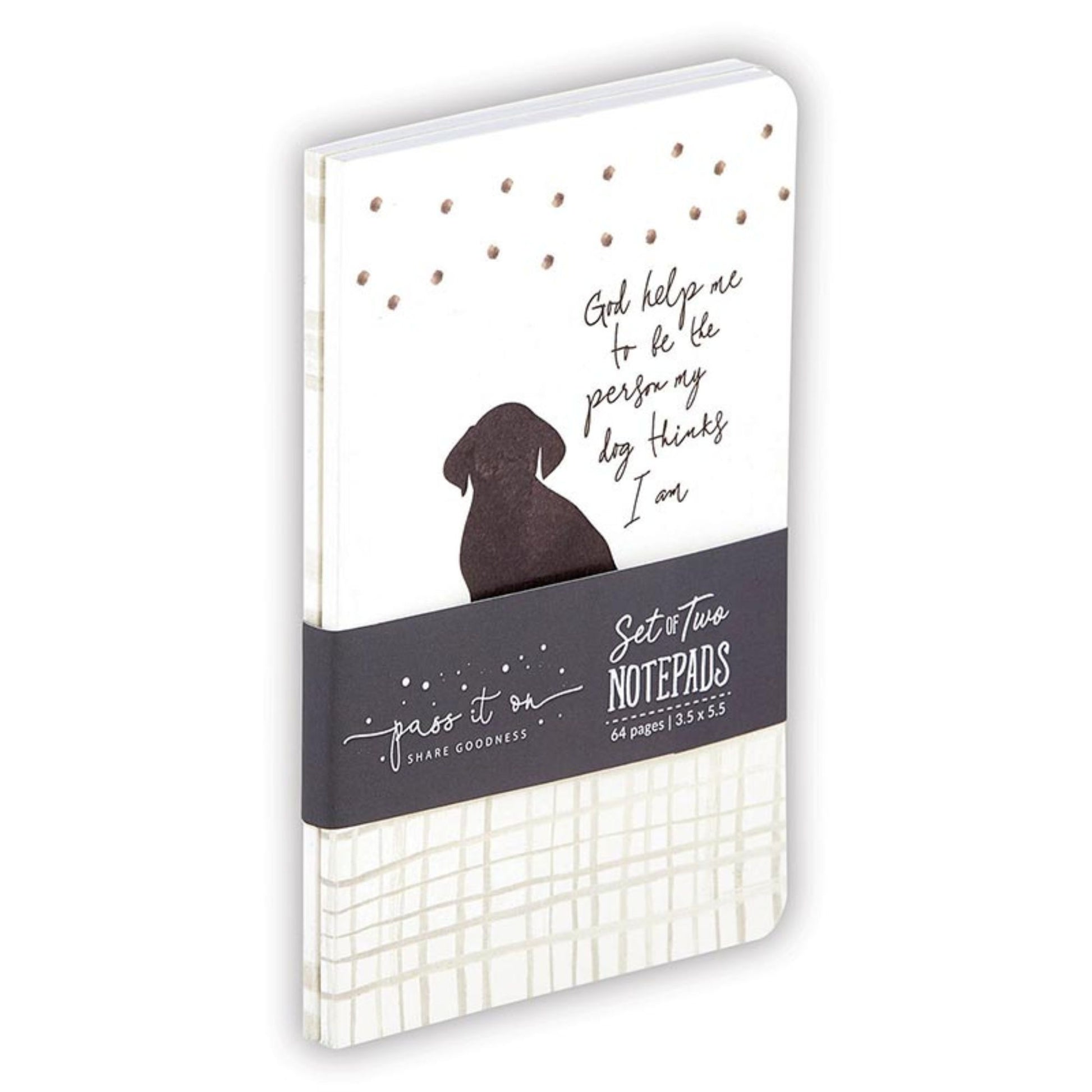 Pet Lover Notepads - God help me to be the person my dog thinks I am - Pawprint set of two notepads | Inspirational Notepad Set | oak7west.com