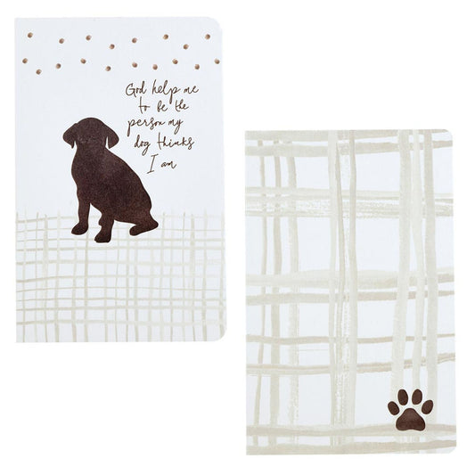 Pet Lover Notepads - God help me to be the person my dog thinks I am - Pawprint (set of 2 notepads) | oak7west.com
