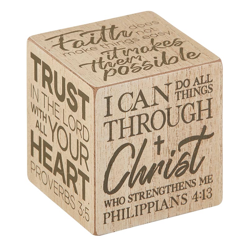 Inspirational Quote Cube - I can do all things through Christ who strengthens me - Philippians 4:13 and 5 other Inspirational Quotes | oak7west.com