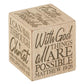 Inspirational Quote Cube - With God all things are possible - Matthew 19:26 and 5 other Inspirational Quotes | oak7west.com