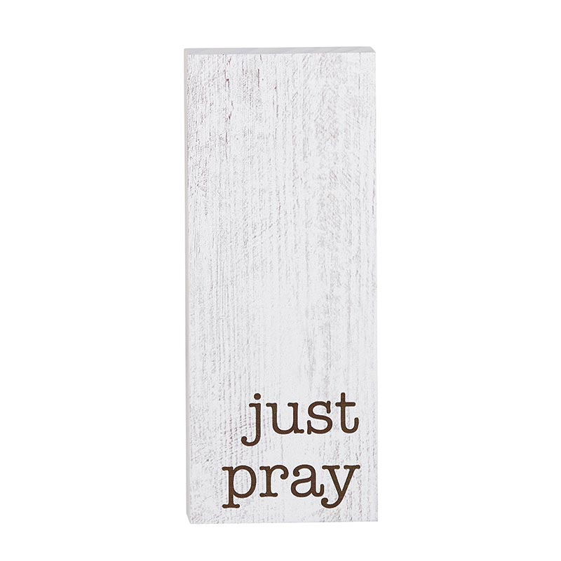 Just Pray - Inspirational Wood Message Block | oak7west.com
