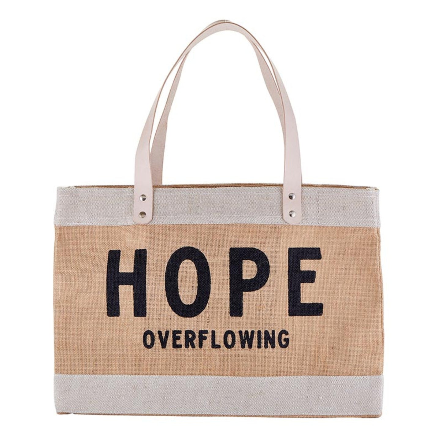 Large Jute Market Tote Bag - HOPE OVERFLOWING | oak7west.com