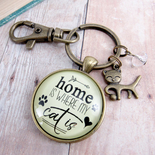 Keychain - Home is where my cat is | oak7west.com