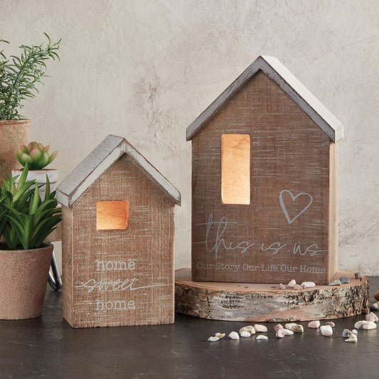 Light-up Decorative Wooden Houses - Set of 2 | this is us, Our Story Our Life Our Home | home sweet home | oak7west