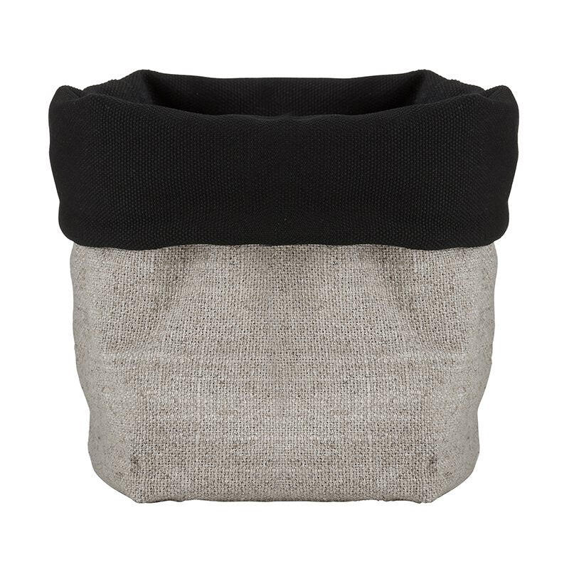 Linen Bread Pouch - Grey & Black Reversible | oak7west,com