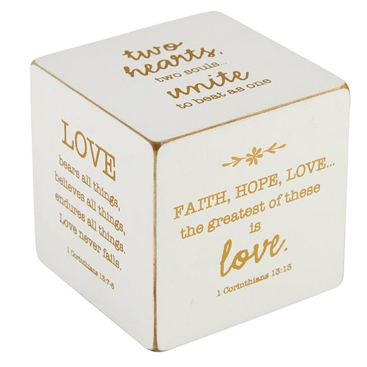 Love Quote Cube - Love bears all things... | oak7west.com