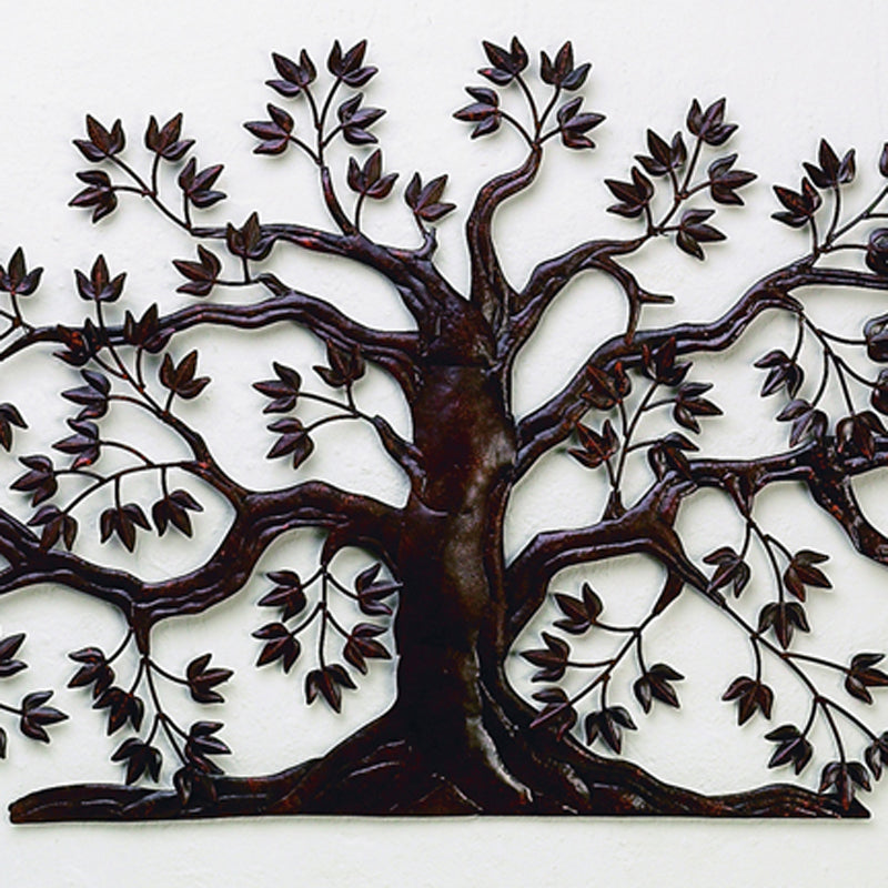 Tree of Life Large Iron Wall Decor - Nature Inspired Metal Wall Art (50"W) | oak7west.com