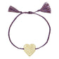 My Faith Adjustable Thread Bracelet - Purple Thread with Heart Charm |  | oak7west.com