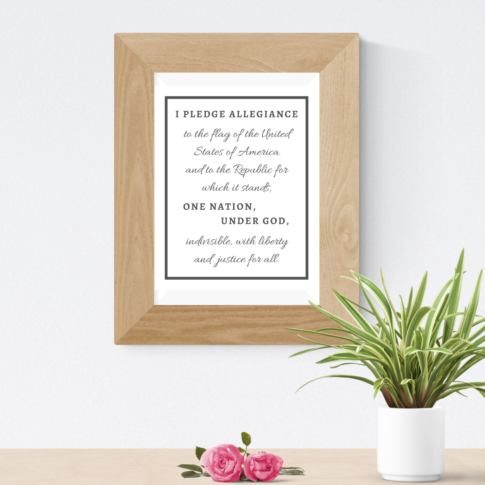 Patriotic Word Art Pledge of Allegiance 8x10 print USA | oak7west.com