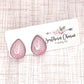 Pink Lace Flower Teardrop Earrings | oak7west.com