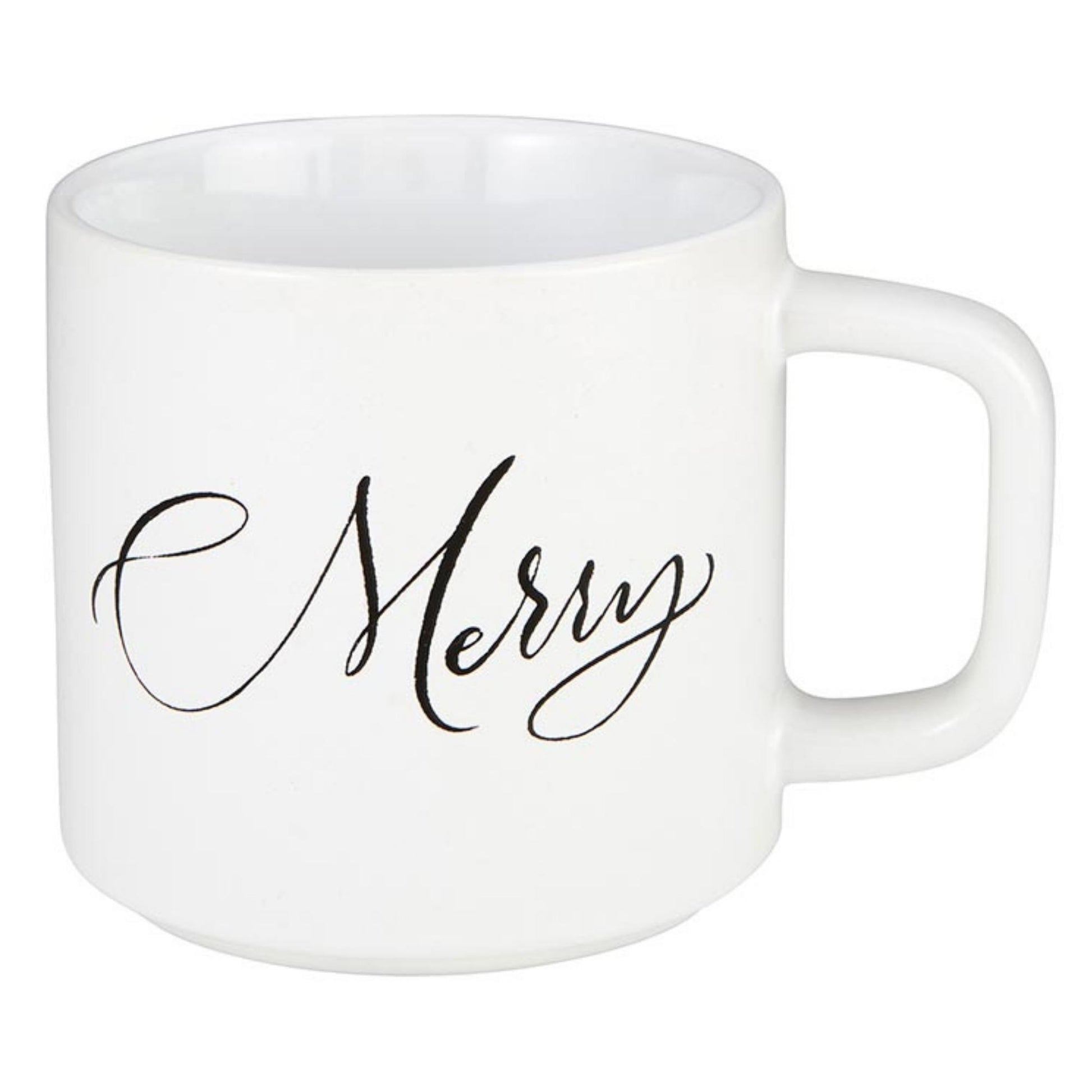 Stackable White Christmas Mug - Merry | oak7west.com