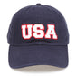USA Embroidered Baseball Hat - Navy | oak7west.com
