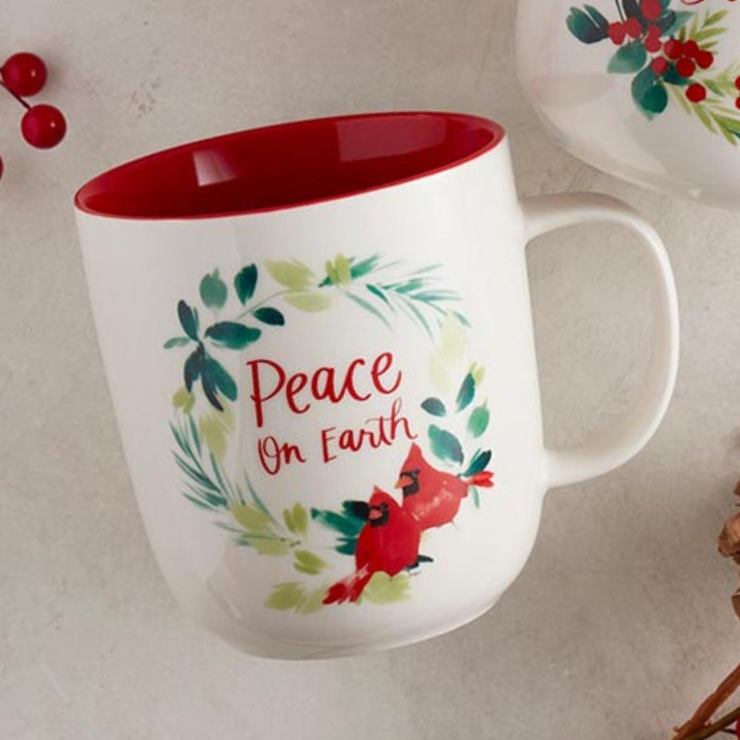 Vintage Style Christmas Mug - Peace on Earth Holiday Drinkware | oak7west.com