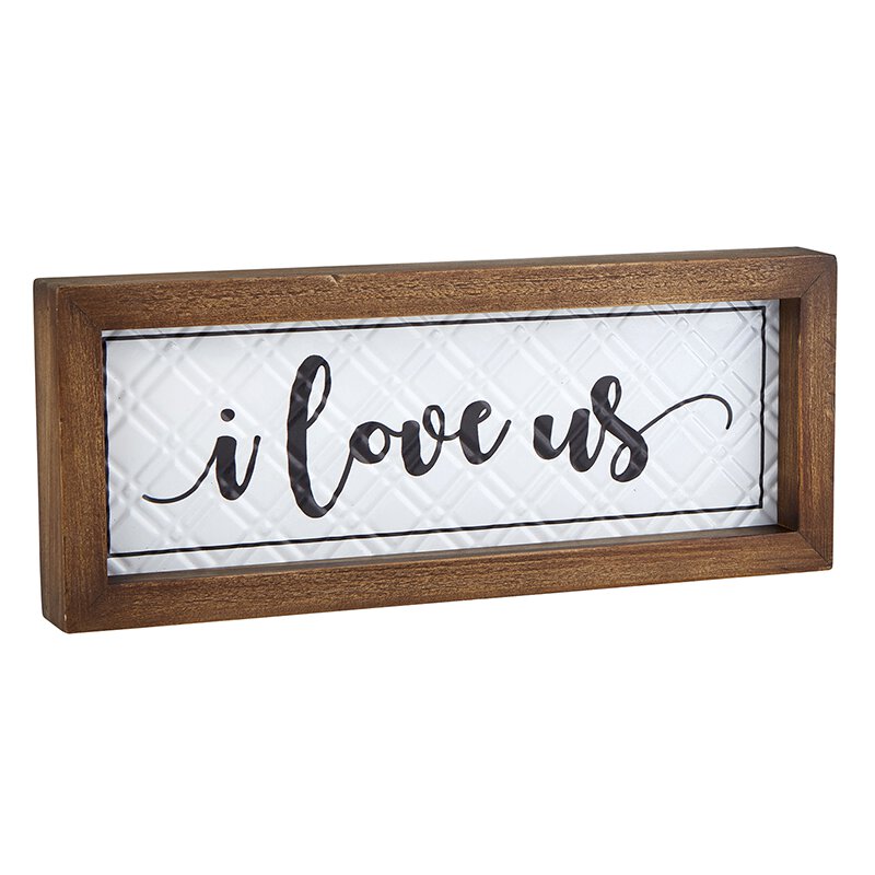 I Love Us Wall Decor - Wood Framed Enamel Plaque | oak7west.com